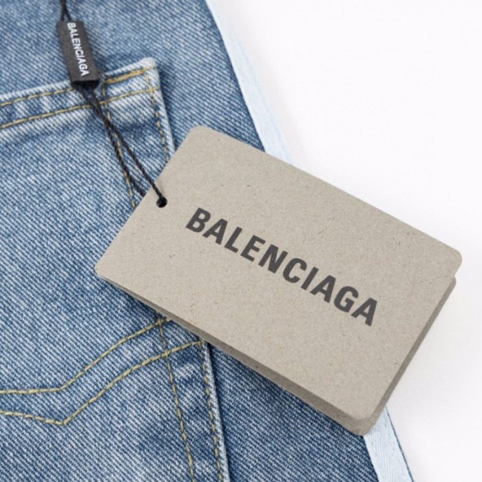 Jeans Balenciaga Striped Blue Denim BL031 - Image 7