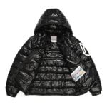 Jacket Puffer Moncler Black with Hood MCL009 - Image 4
