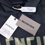Hoodie Balenciaga BB Distressed Logo Black BL063 - Image 9