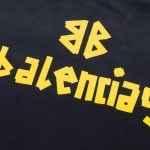 Hoodie Balenciaga BB Distressed Logo Black BL063 - Image 5