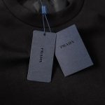 Sweatshirt Prada Black Logo Crewneck PD045 - Image 8