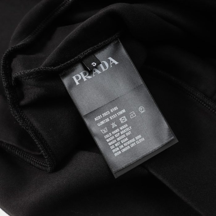 Sweatshirt Prada Black Logo Crewneck PD045 - Image 10