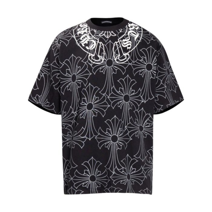 T-shirt Chrome Hearts Cross Pattern Black CH002 - Image 4