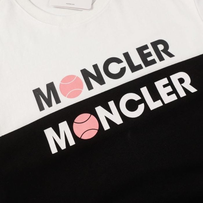 T-shirt Moncler Logo Black and Pink MCL004 - Image 4