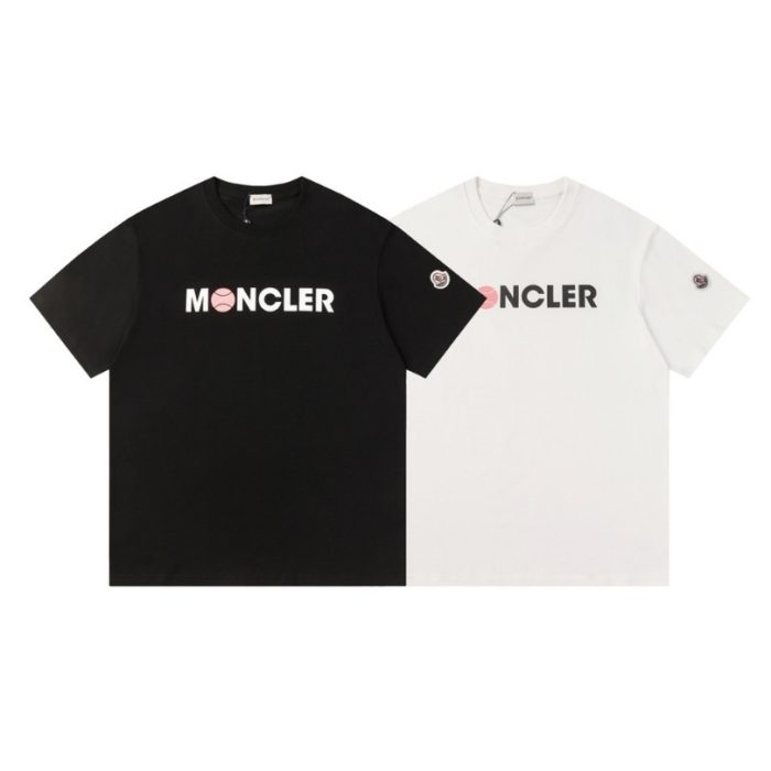 T-shirt Moncler Logo Black and Pink MCL004 - Image 6
