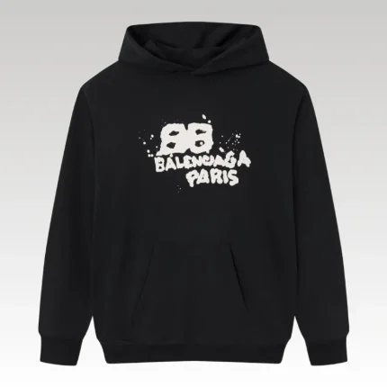 Balenciaga Paris Graffiti Logo Hoodie Black BL003 - Drip Slum