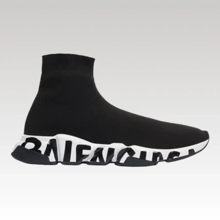 Balenciaga Speed Graffiti Trainer Black White - Drip Slum