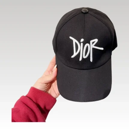Cap Dior Black Script Logo Adjustable DO059 - Drip Slum
