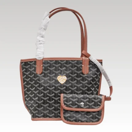 Goyard Anjou Mini Bag Customized Heart Black/Brown GYD025 - Drip Slum