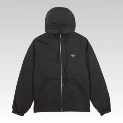 Hooded Prada Wind Breaker Black PD047 - Drip Slum