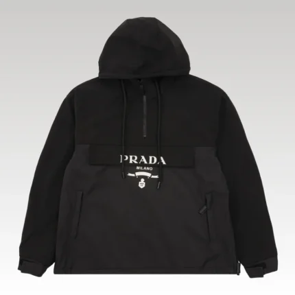 Hoodie Prada Black Milano Logo PD051 - Drip Slum