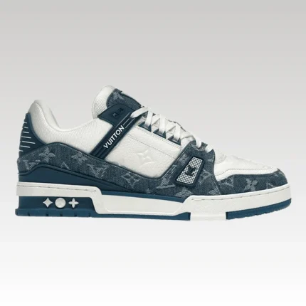 Louis Vuitton LV Trainer Monogram Denim White Blue - Drip Slum