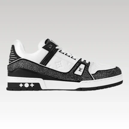 Louis Vuitton Trainer Black Rhinestone Sneakers - Drip Slum
