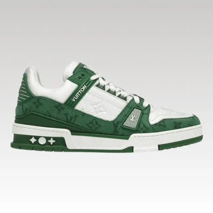 Louis Vuitton Trainer Green Monogram Denim White - Drip Slum