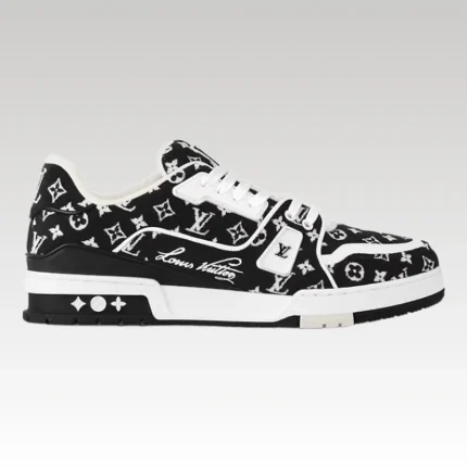 Louis Vuitton Trainer Monogram Black & White Sneakers - Drip Slum