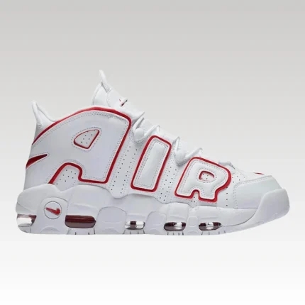 Nike Air More Uptempo White Varsity Red Outline - Drip Slum