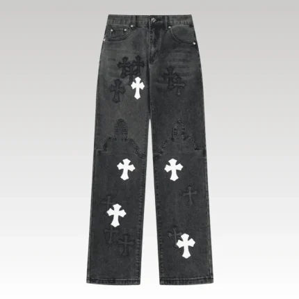 Pants Chrome Hearts Jeans Cross Patches CH135 - Drip Slum