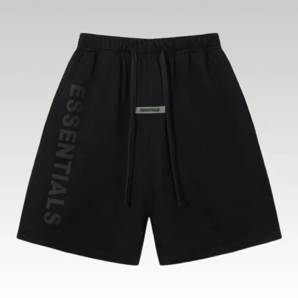 Shorts Essentials Black with Logo Print EST001 - Drip Slum