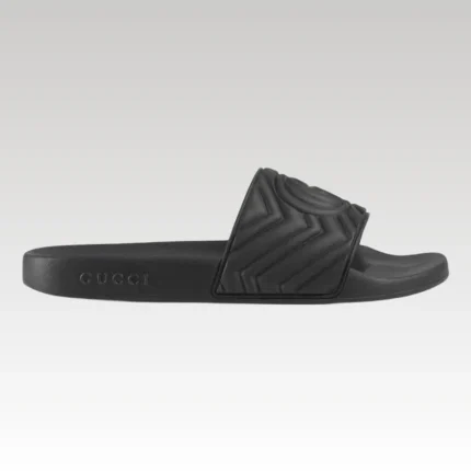 Slides Gucci GG Black Rubber Monogram GC034 - Drip Slum