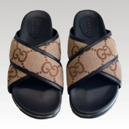 Slides Gucci GG Canvas Black Brown GC133 - Drip Slum