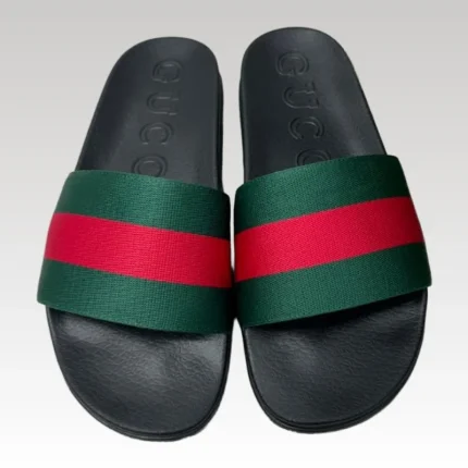 Slides Gucci Slide with Web Ribbon GC134 - Drip Slum