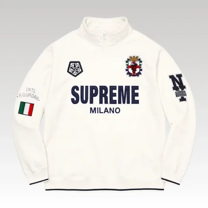Sweatshirt Supreme Milano Half Zip White - Drip Slum