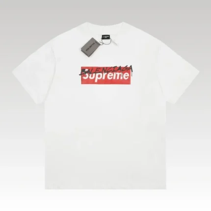 T-shirt Balenciaga x Supreme Collab White SP030 - Drip Slum