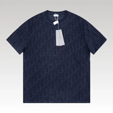T-shirt Christian Dior Embossed Monogram Navy DO051 - Drip Slum