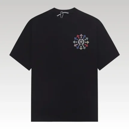 T-shirt Chrome Hearts Multicolor Cross Wreath Black CH028 - Drip Slum