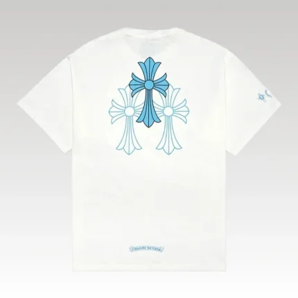 T-Shirt Chrome Hearts Triple Cross Logo White CH132 - Drip Slum