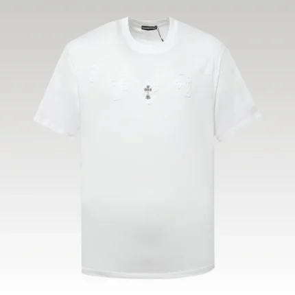 T-shirt Chrome Hearts White Cross Embroidery CH030 - Drip Slum