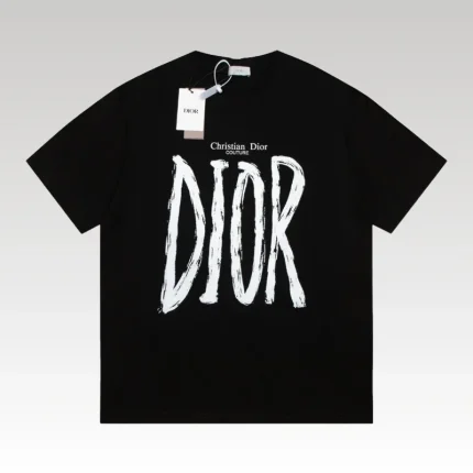 T-shirt Dior Black Graphic Logo Couture DO064 - Drip Slum