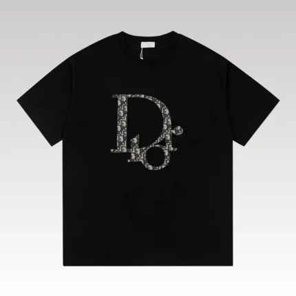 T-shirt Dior Black Monogram Logo DO063 - Drip Slum