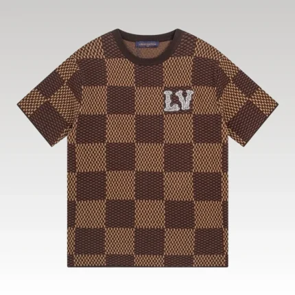 T-shirt Louis Vuitton Checkered LV Logo LV018 - Drip Slum