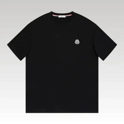 T-shirt Moncler Black Embroidered Logo Tee MCL005 - Drip Slum