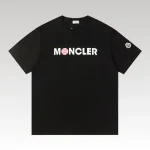 T-shirt Moncler Logo Black and Pink MCL004 - Drip Slum