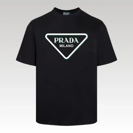 T-shirt Prada Milano Triangle Logo Black PD020 - Drip Slum