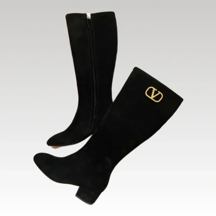 Valentino Boots Black Suede Knee High VL001 - Drip Slum