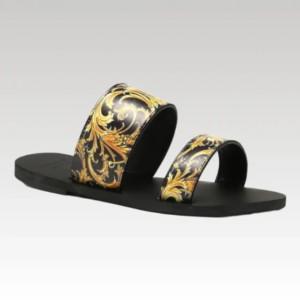 Versace Western Baroque Patterned Flat Sandals VSC014 - Drip Slum